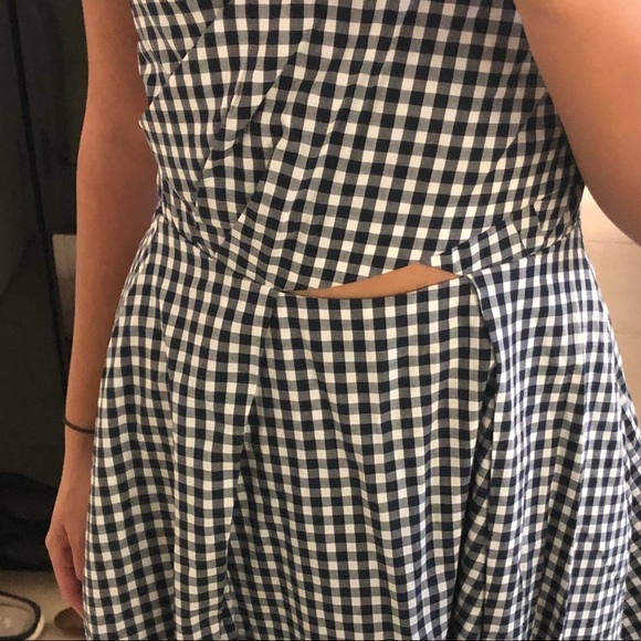 MO&CO Gingham Mid-length Dress with Keyhole - Picture 3 of 5